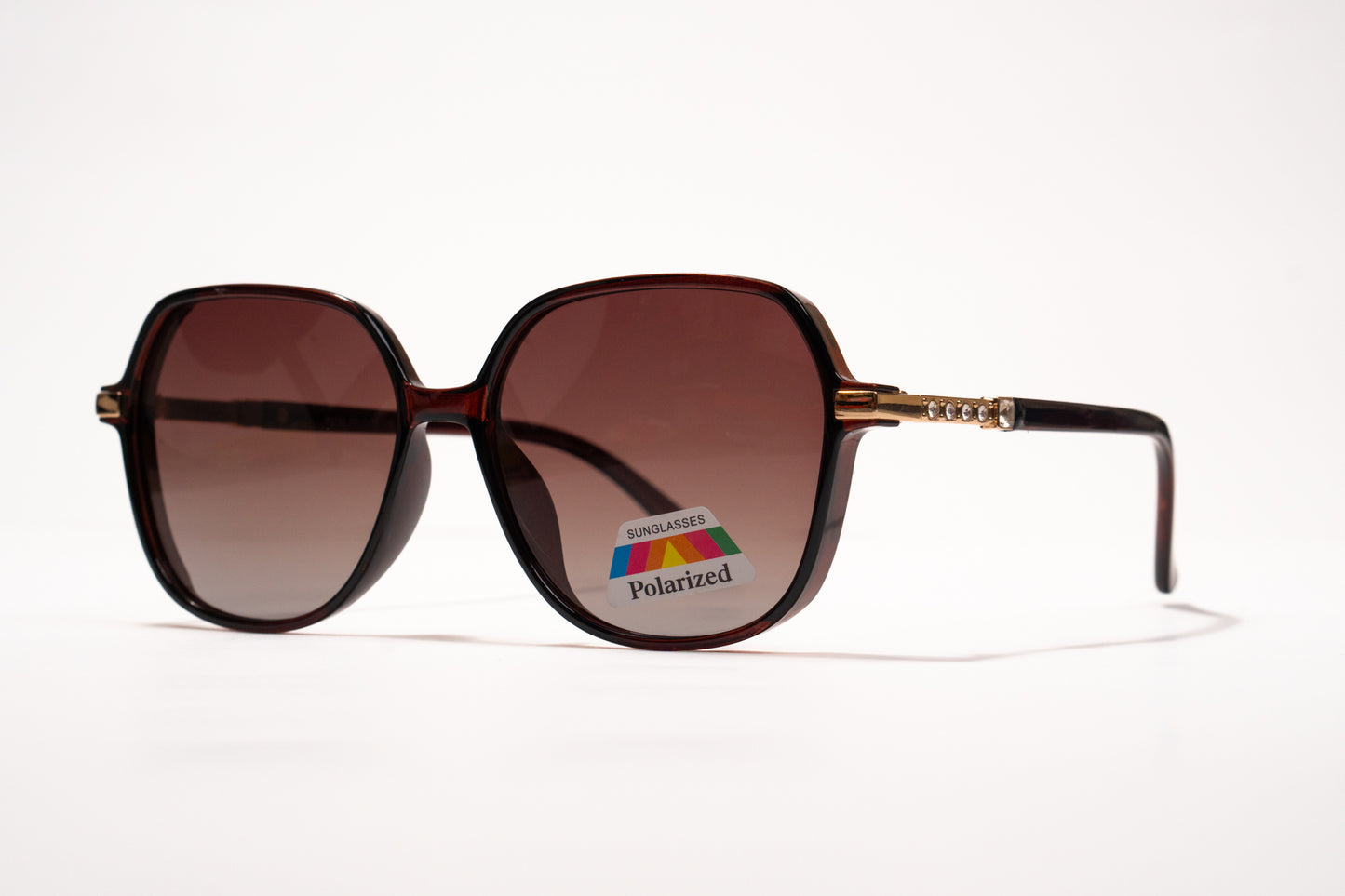 627. Hexagon polarized luxe brown Celebrity UV400 Retina protected cooling glass