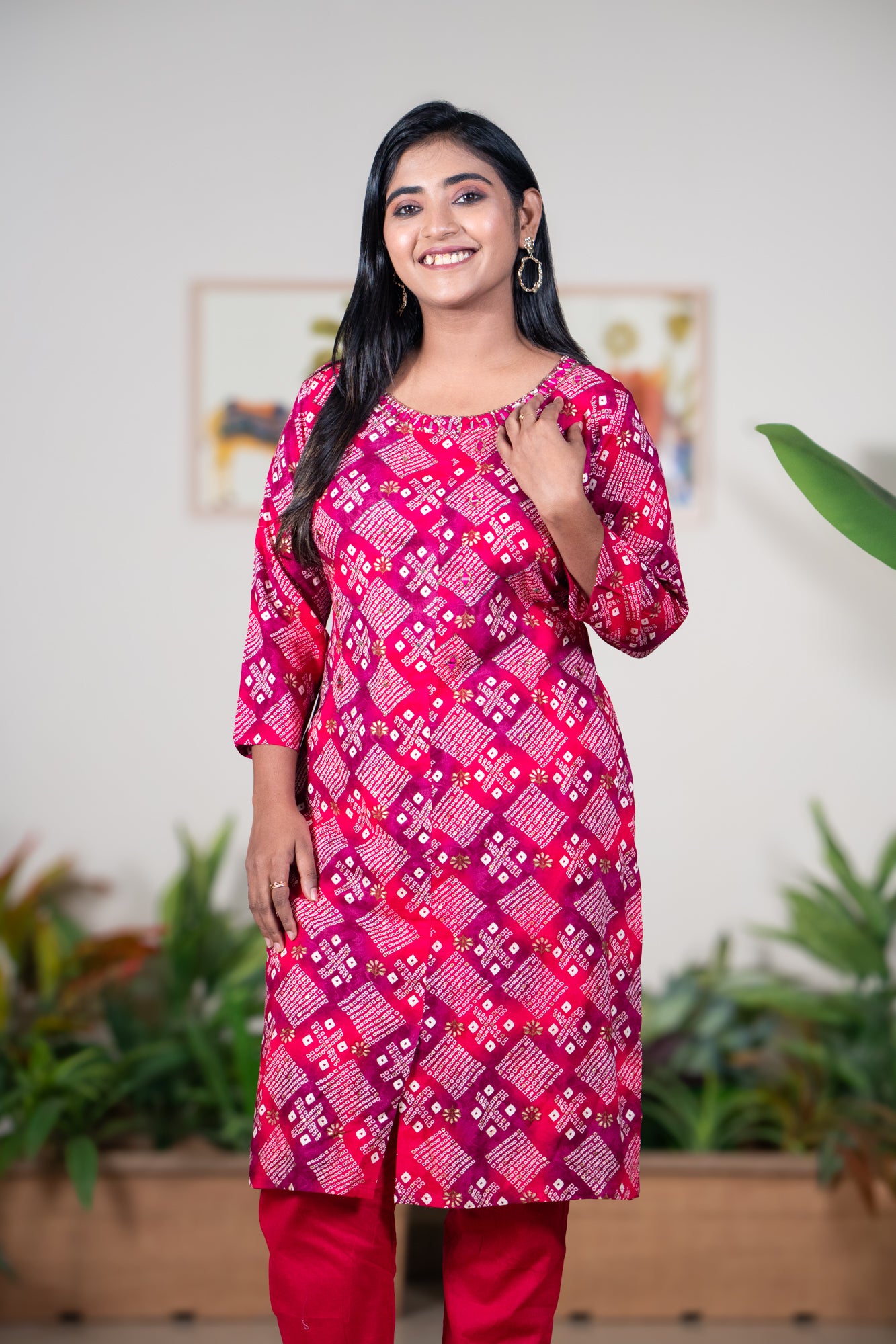 Dual colour Kurti with Katdana work