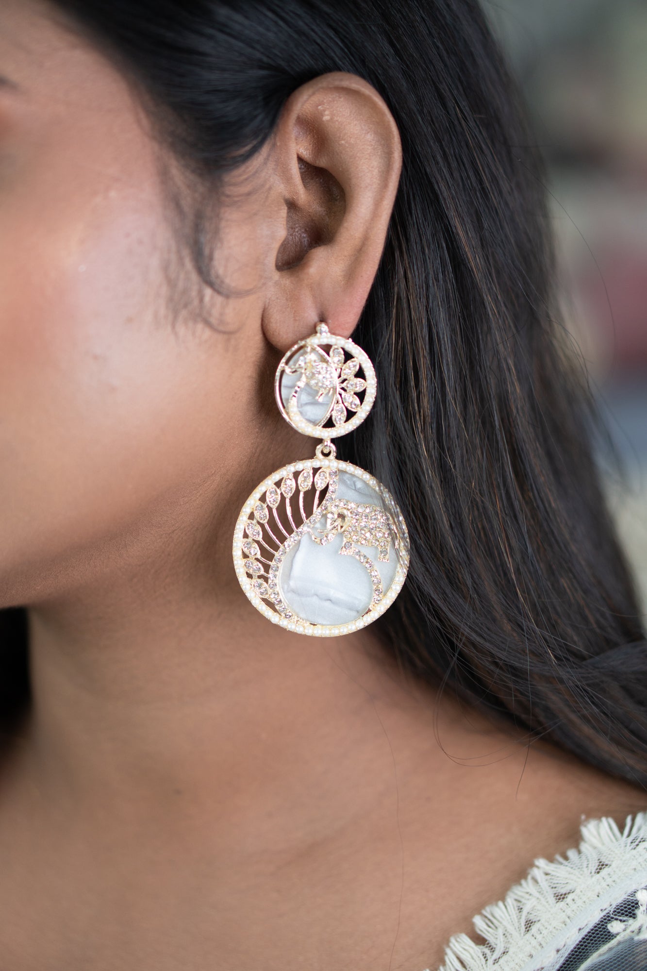 25. Rose gold Marble Earrings