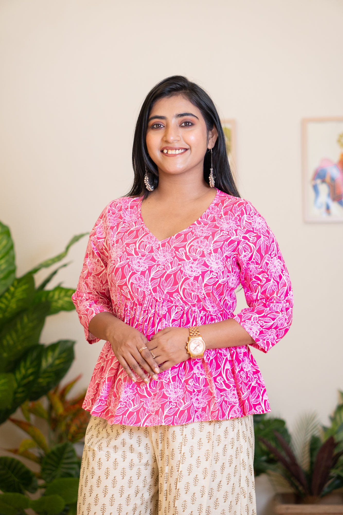 Hyrr Alia tunic pink pure cotton