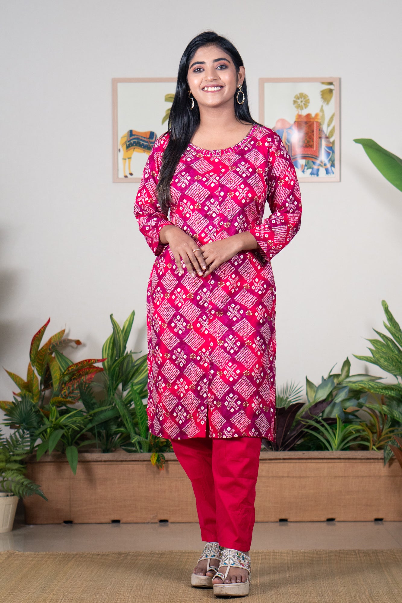 Dual colour Kurti with Katdana work