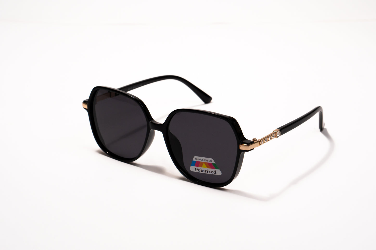 625. Hexagon polarized luxe black Celebrity UV400 Retina protected cooling glass