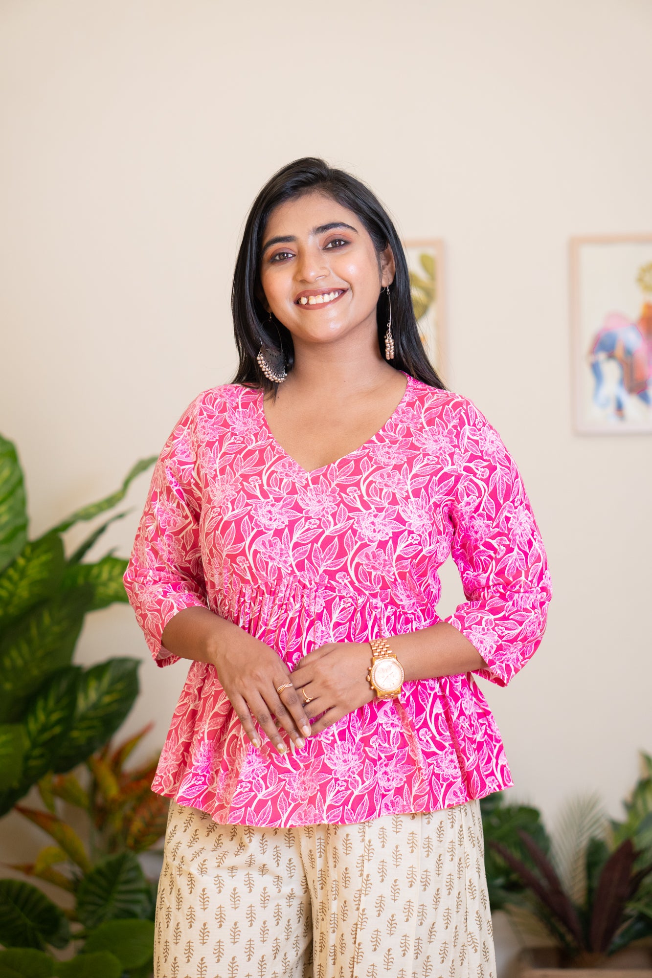 Hyrr Alia tunic pink pure cotton