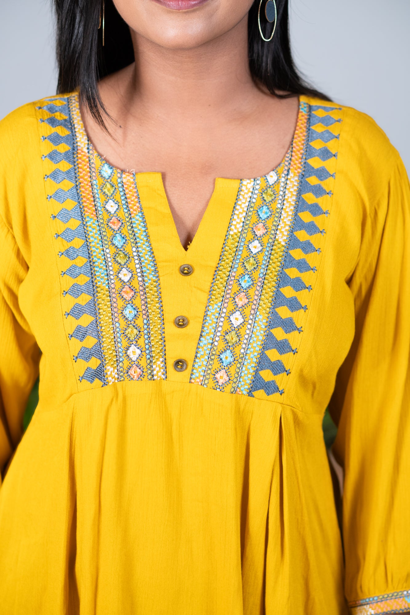 Yellow thread work top