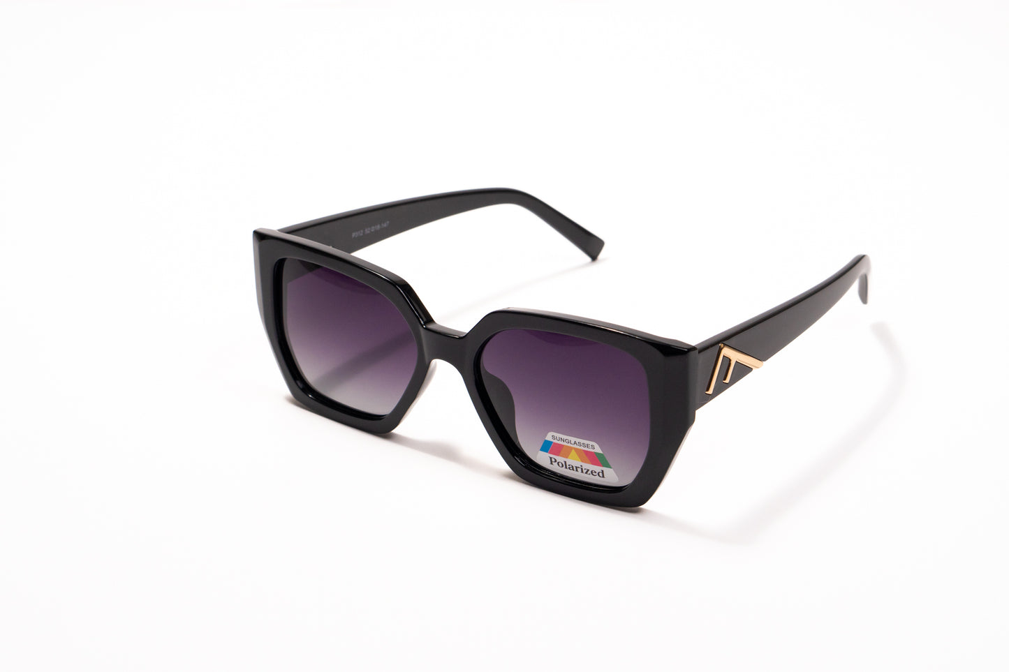 623. Hexagon polarized luxe black Celebrity UV400 Retina protected cooling glass
