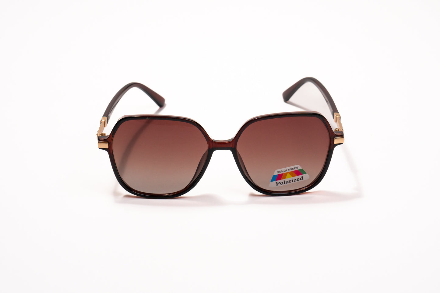 627. Hexagon polarized luxe brown Celebrity UV400 Retina protected cooling glass