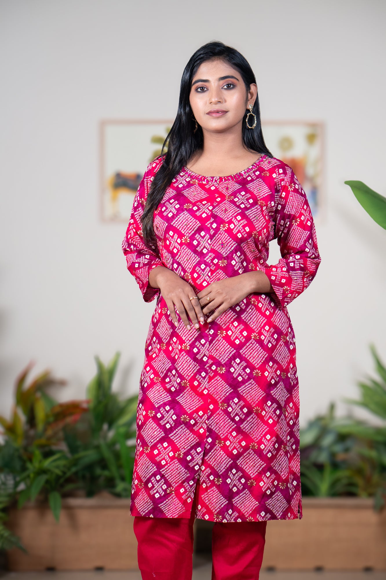 Dual colour Kurti with Katdana work