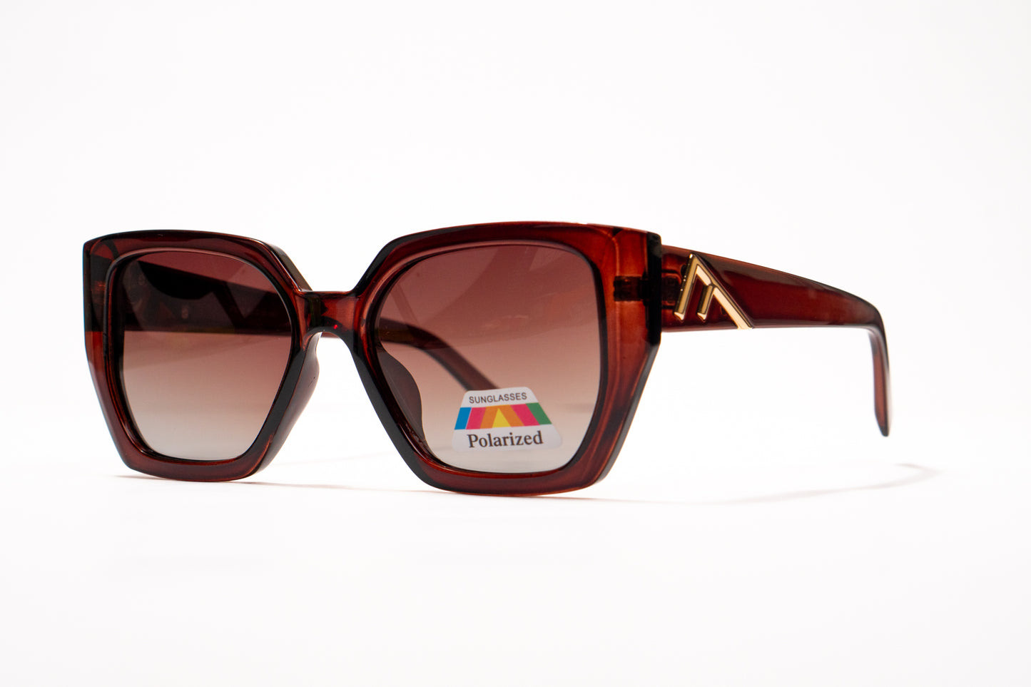 620. Hexagon polarized luxe brown Celebrity UV400 Retina protected cooling glass
