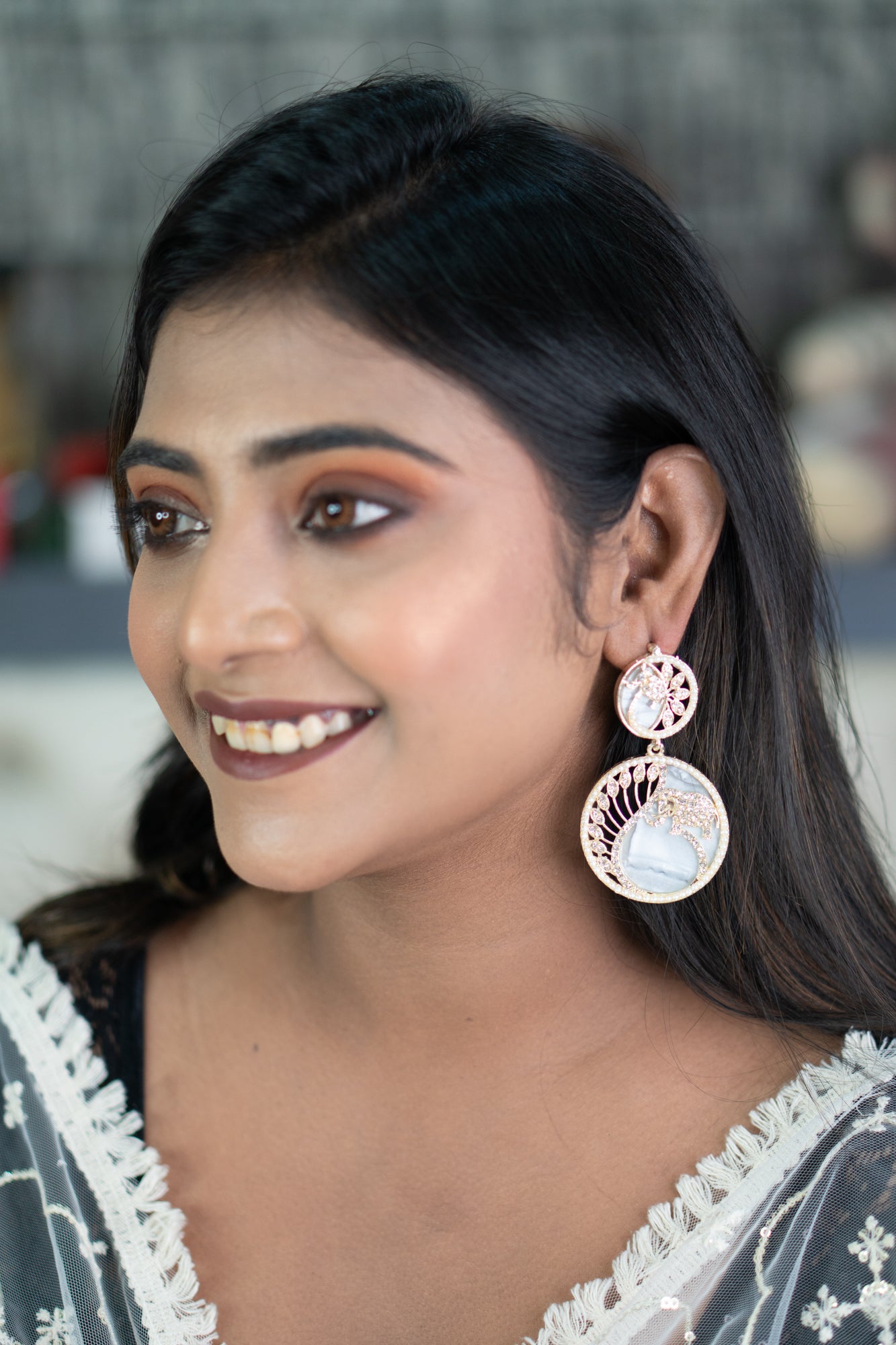 25. Rose gold Marble Earrings