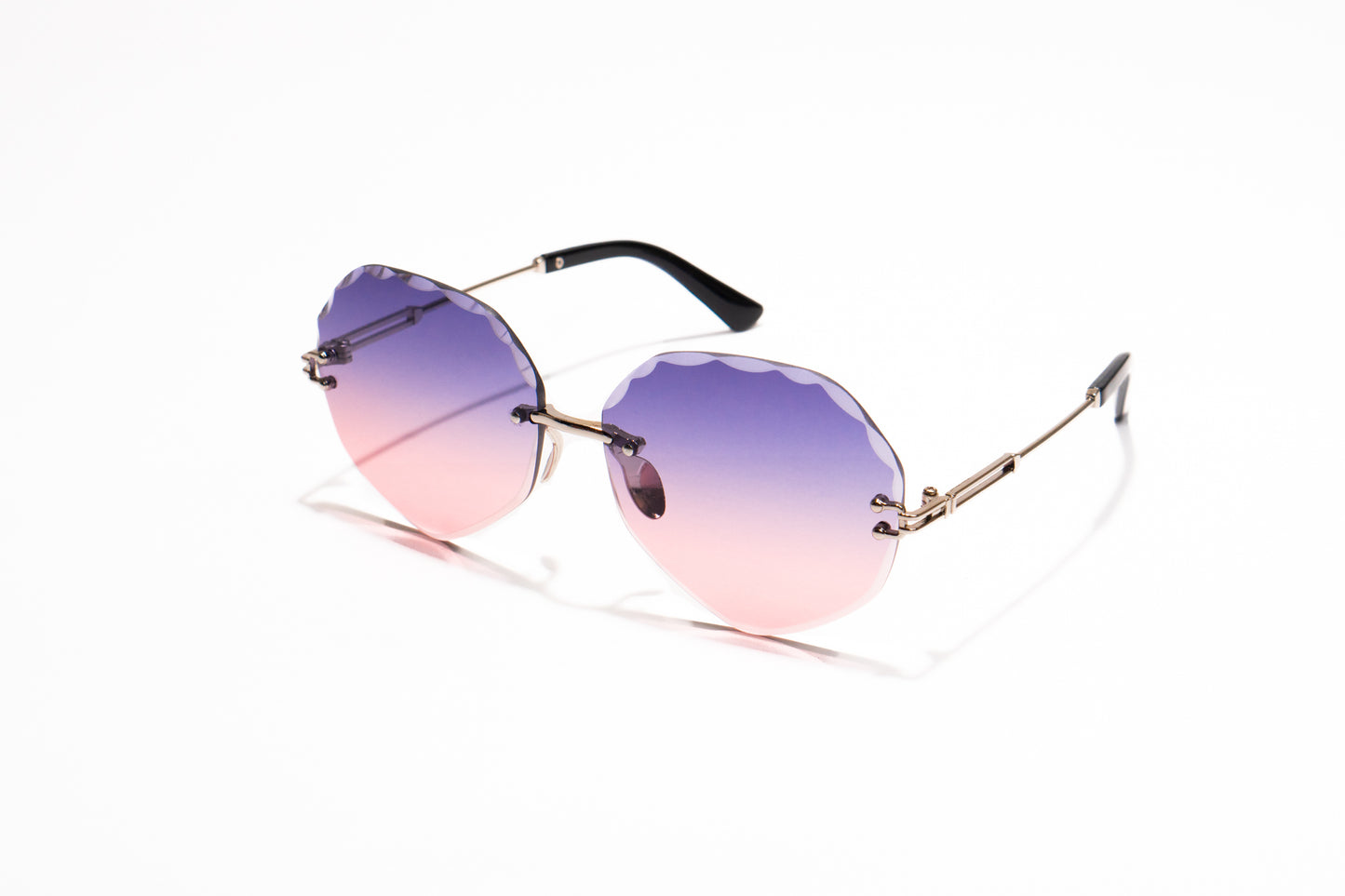 660. Celebrity Rimless diamond cut UV400 Retina protected cooling glass