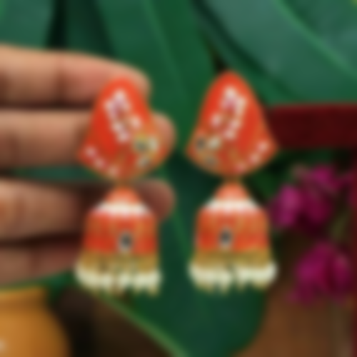 Kundan Meenakari earrings