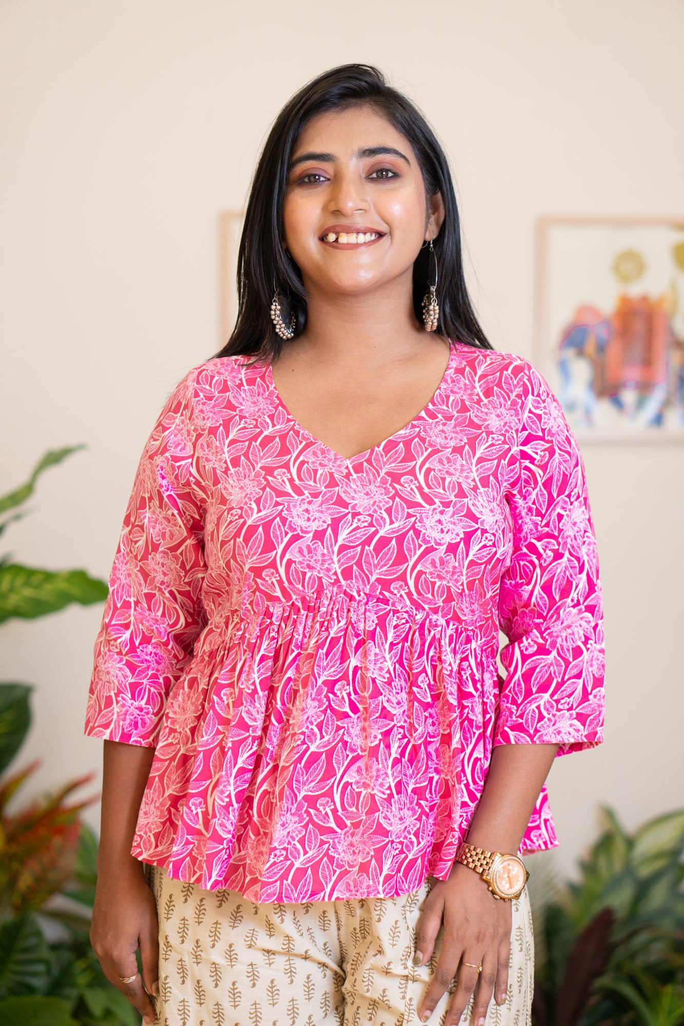 Hyrr Alia tunic pink pure cotton
