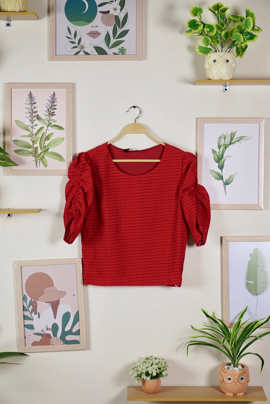 Hyrr party Top with fixed inner Red