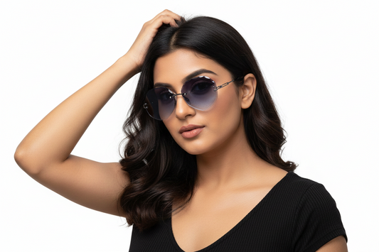 658. Celebrity Rimless diamond cut UV400 Retina protected cooling glass