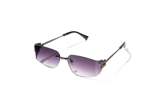 872. Unisex metal Rimless curve sunglass UV400 Retina protected cooling glass