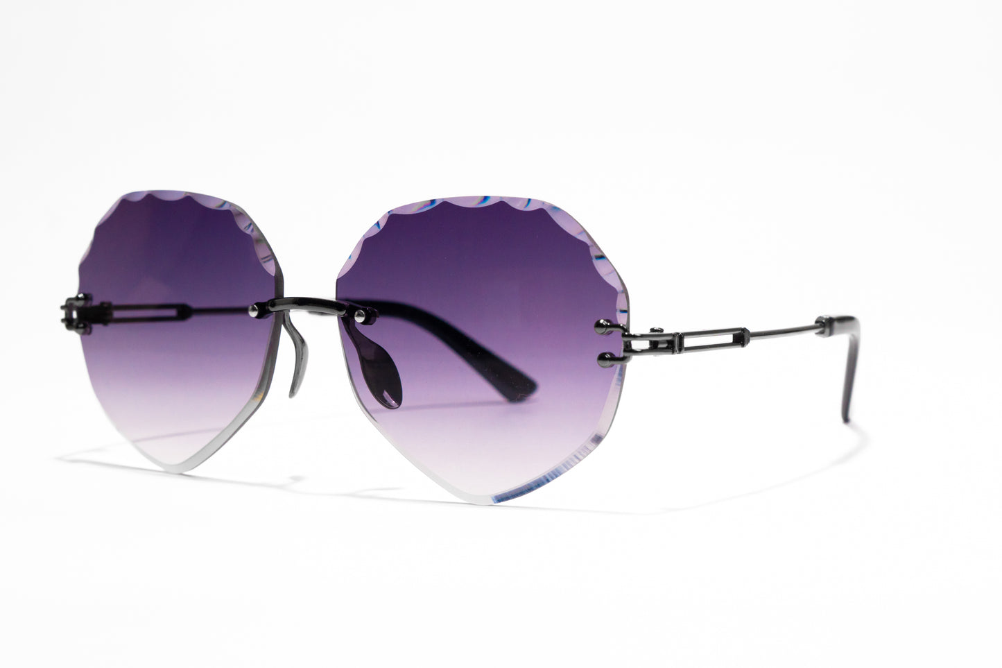 654. Celebrity Rimless diamond cut UV400 Retina protected cooling glass