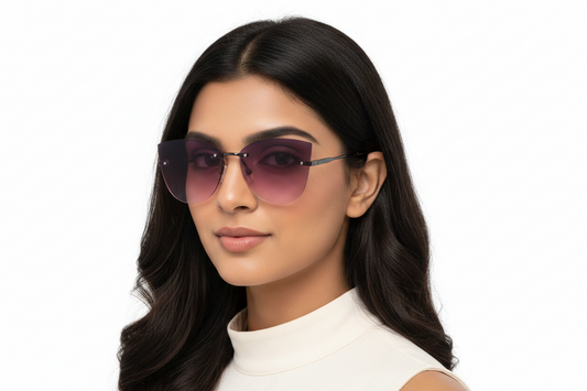 Q34B. Exclusive Rimless sunglass UV400 Retina protected cooling glass