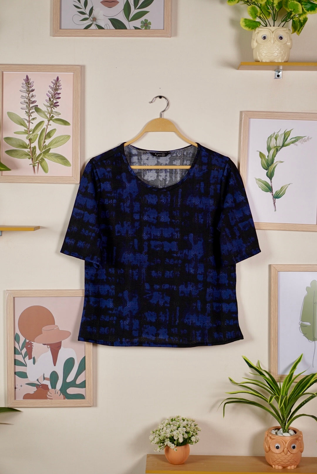 Hyrr abstract Fully Stretchable Top Blue