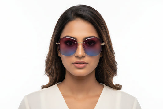 Q38b. Premium Rimless sunglass UV400 Retina protected cooling glass