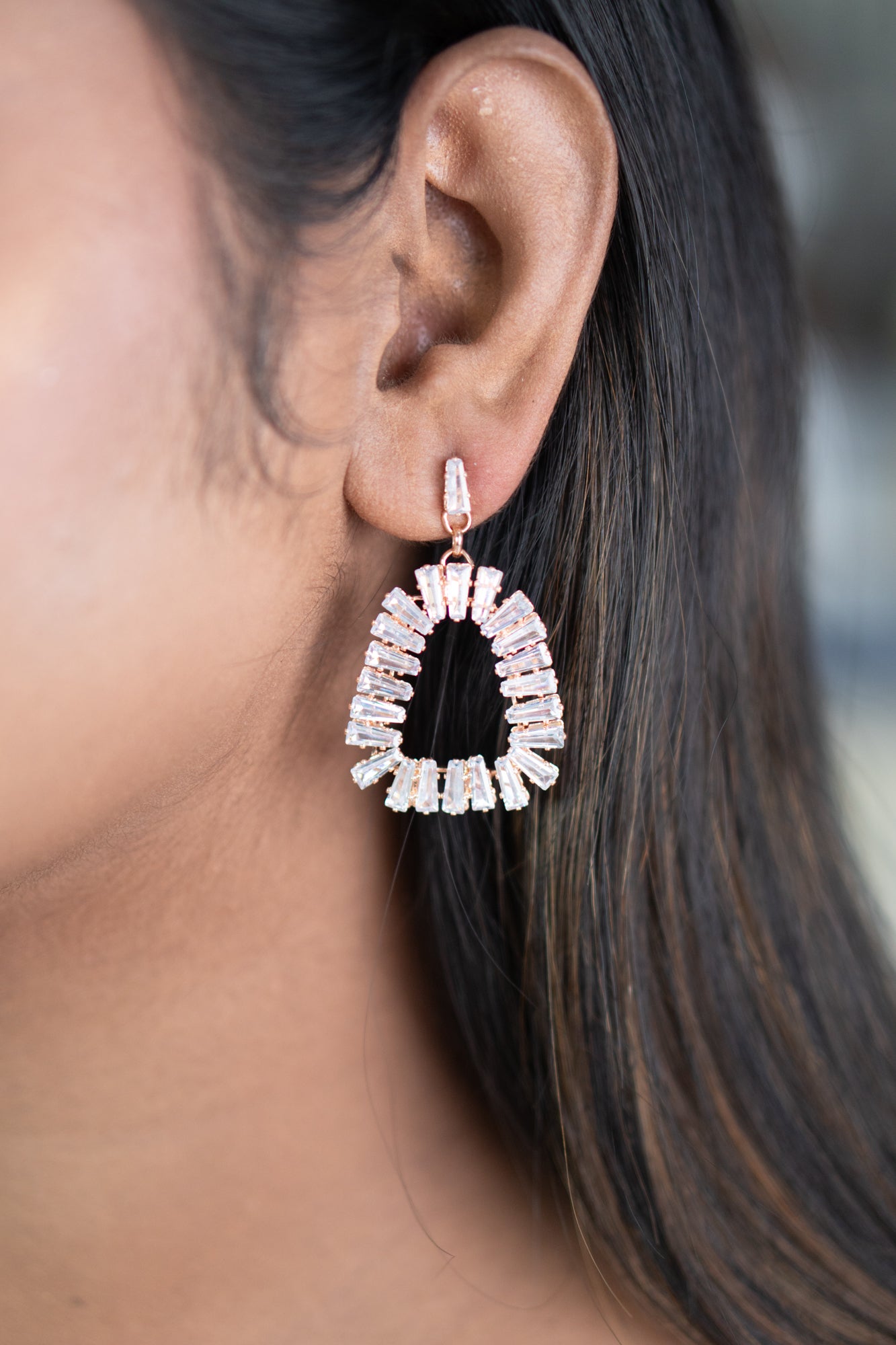 23. Rose gold AD stone Earrings