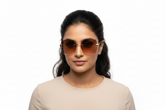 Q37E. Premium Rimless sunglass UV400 Retina protected cooling glass