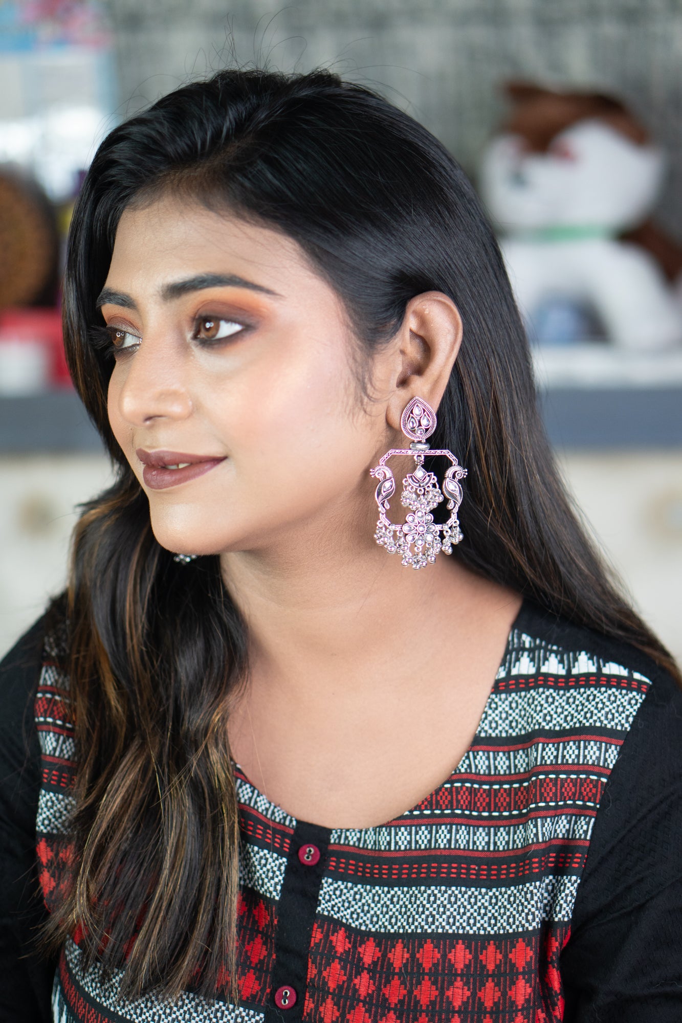 07. German silver earrings