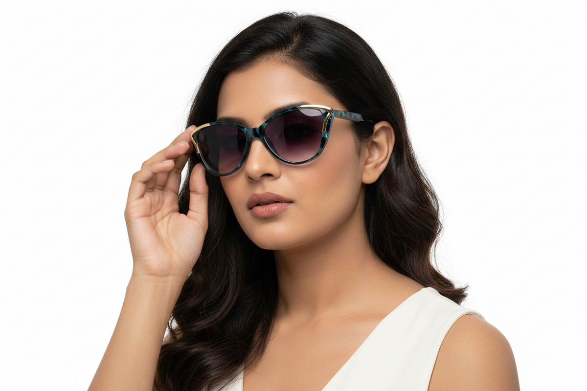 Q120. Celebrity cat eye sunglasses UV400 Retina protected cooling glass
