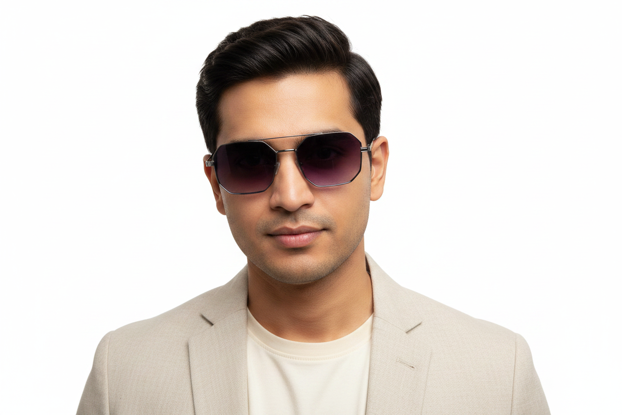 974b. Mens King metal sunglass UV400 Retina protected cooling glass