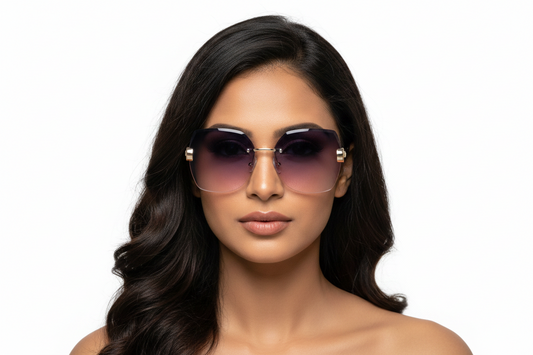 Q37A. Premium Rimless sunglass UV400 Retina protected cooling glass