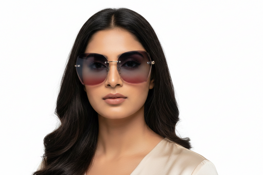 Q133E. Premium Rimless sunglass UV400 Retina protected cooling glass