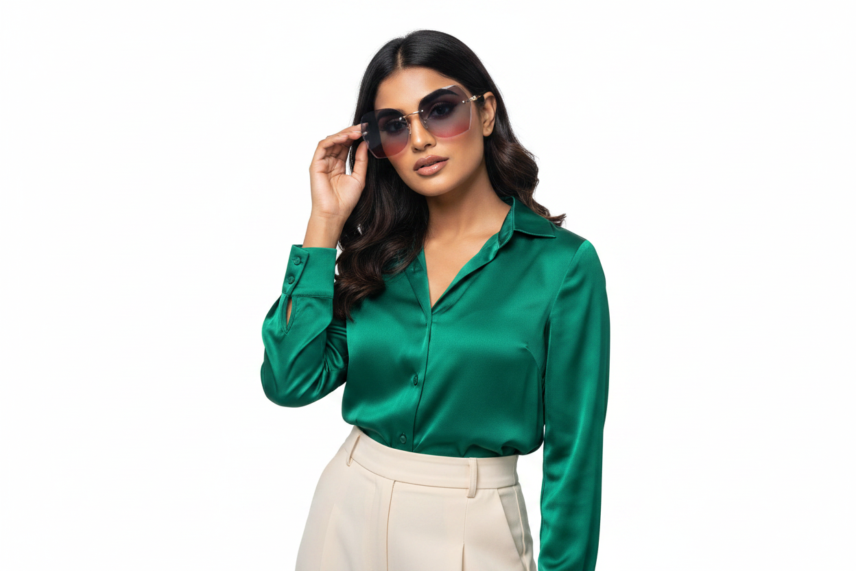 Q133E. Premium Rimless sunglass UV400 Retina protected cooling glass
