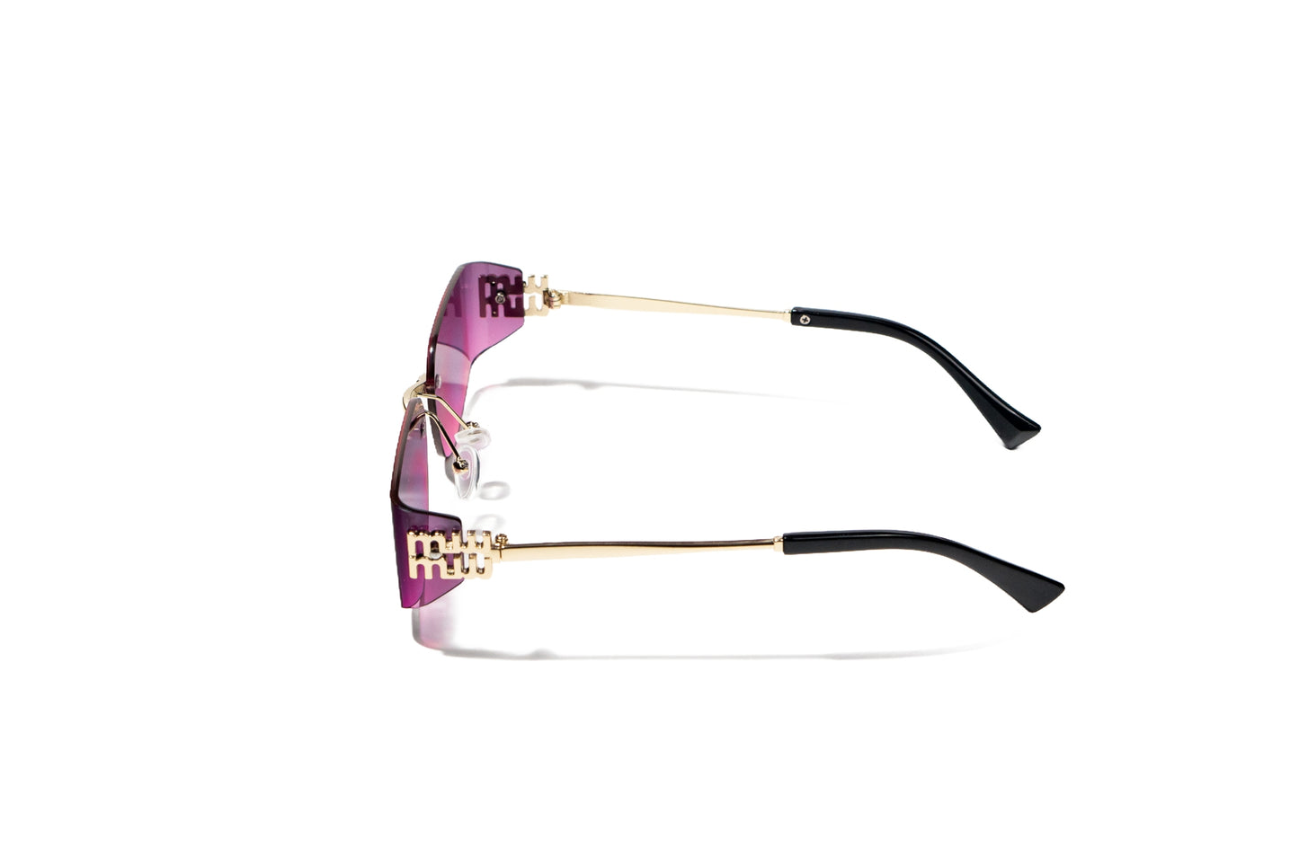 873. Unisex metal Rimless curve sunglass UV400 Retina protected cooling glass