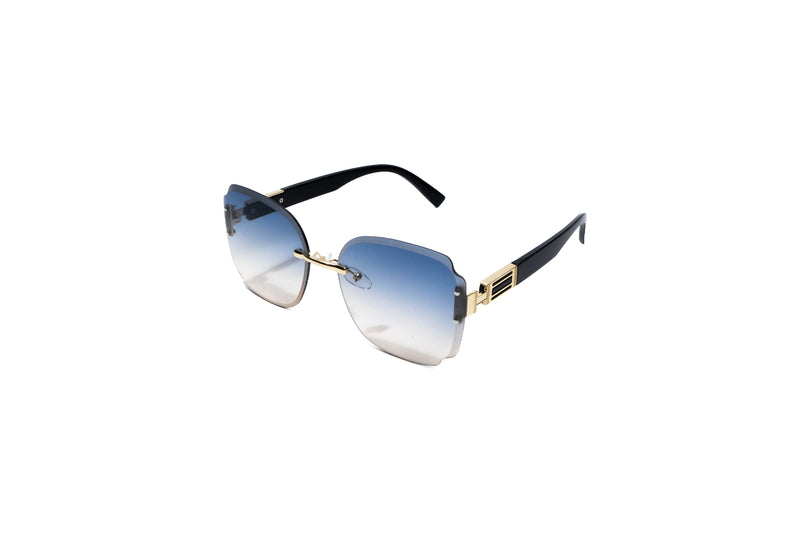 Q55d. Exclusive Rimless sunglass UV400 Retina protected cooling glass