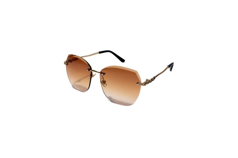 Q38c. Premium Rimless sunglass UV400 Retina protected cooling glass