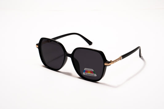 625. Hexagon polarized luxe black Celebrity UV400 Retina protected cooling glass