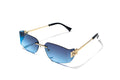 871. Unisex metal Rimless curve sunglass UV400 Retina protected cooling glass