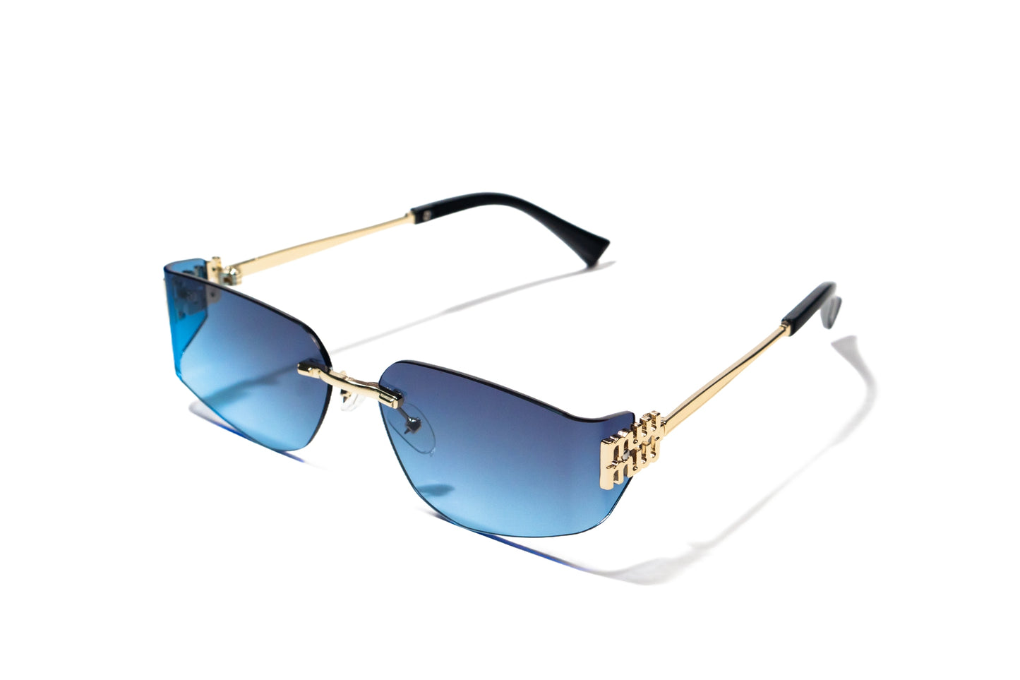 871. Unisex metal Rimless curve sunglass UV400 Retina protected cooling glass