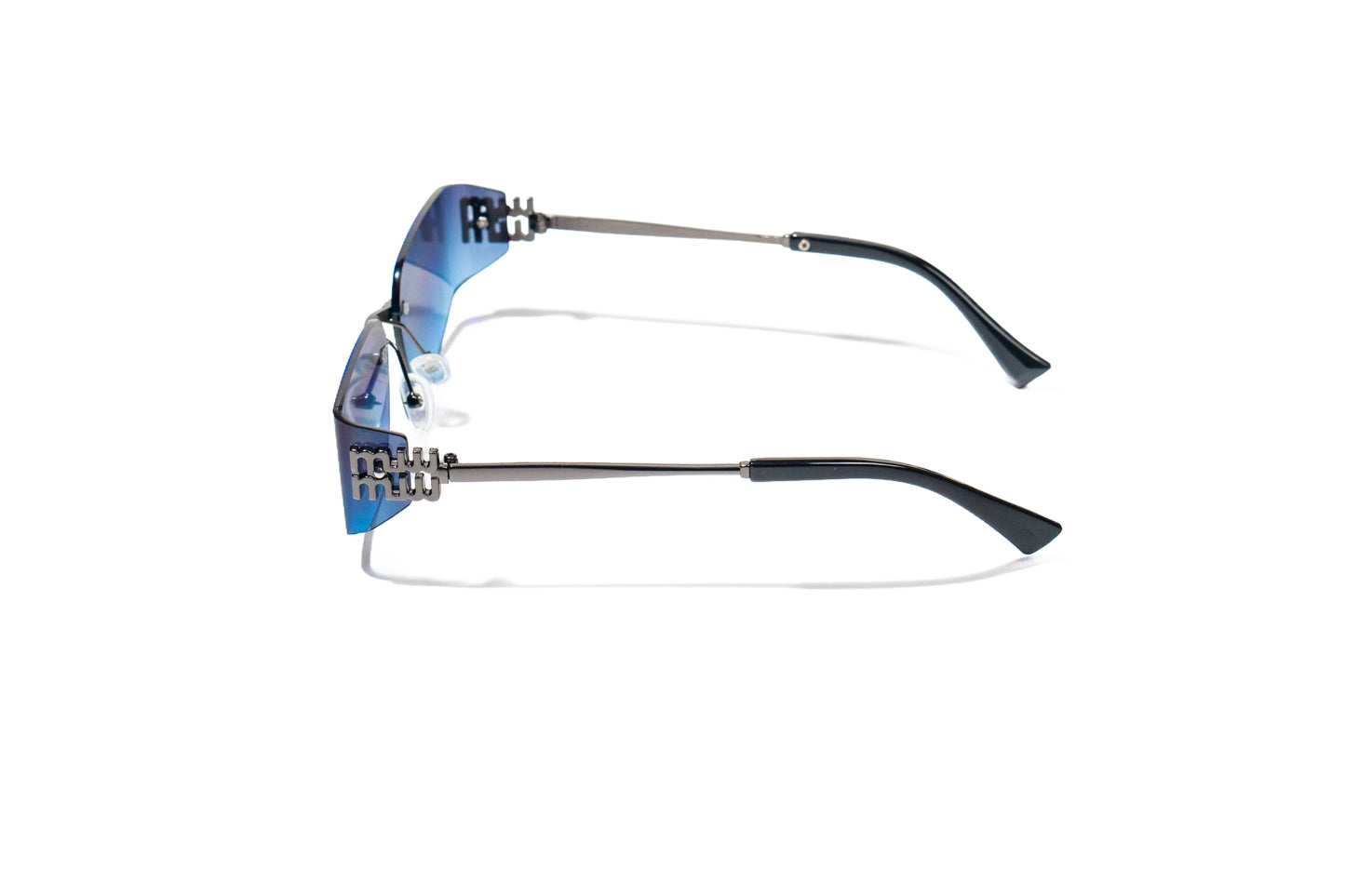 874. Unisex metal Rimless curve sunglass UV400 Retina protected cooling glass