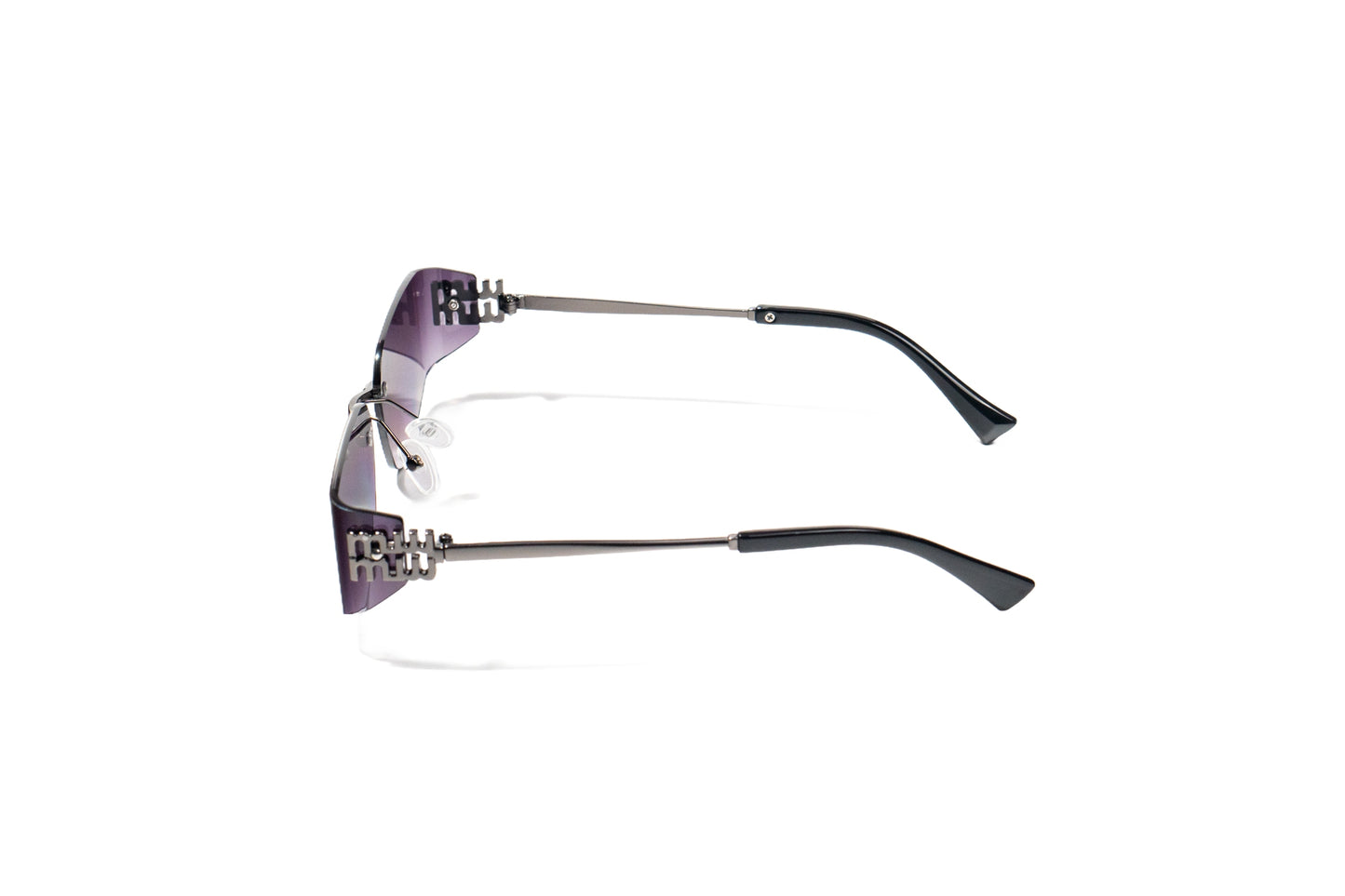 872. Unisex metal Rimless curve sunglass UV400 Retina protected cooling glass