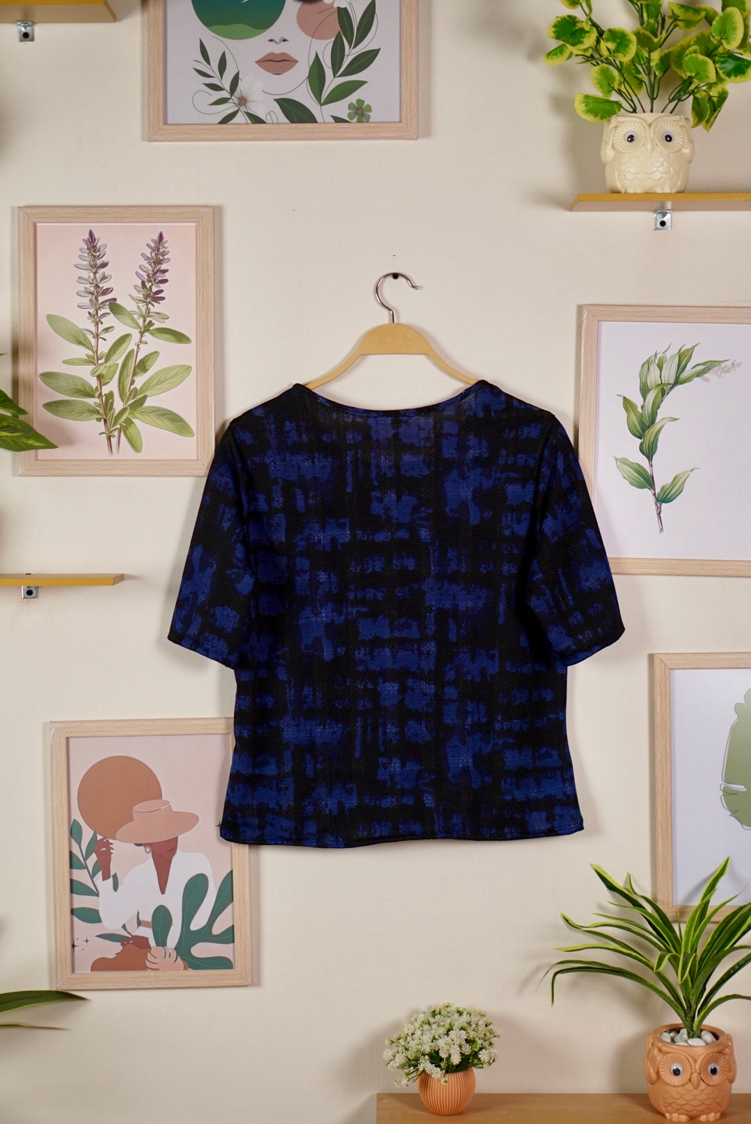 Hyrr abstract Fully Stretchable Top Blue