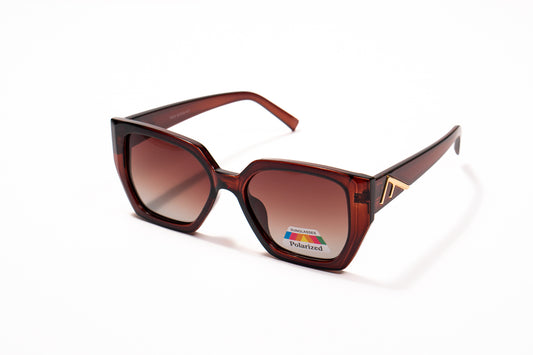 620. Hexagon polarized luxe brown Celebrity UV400 Retina protected cooling glass