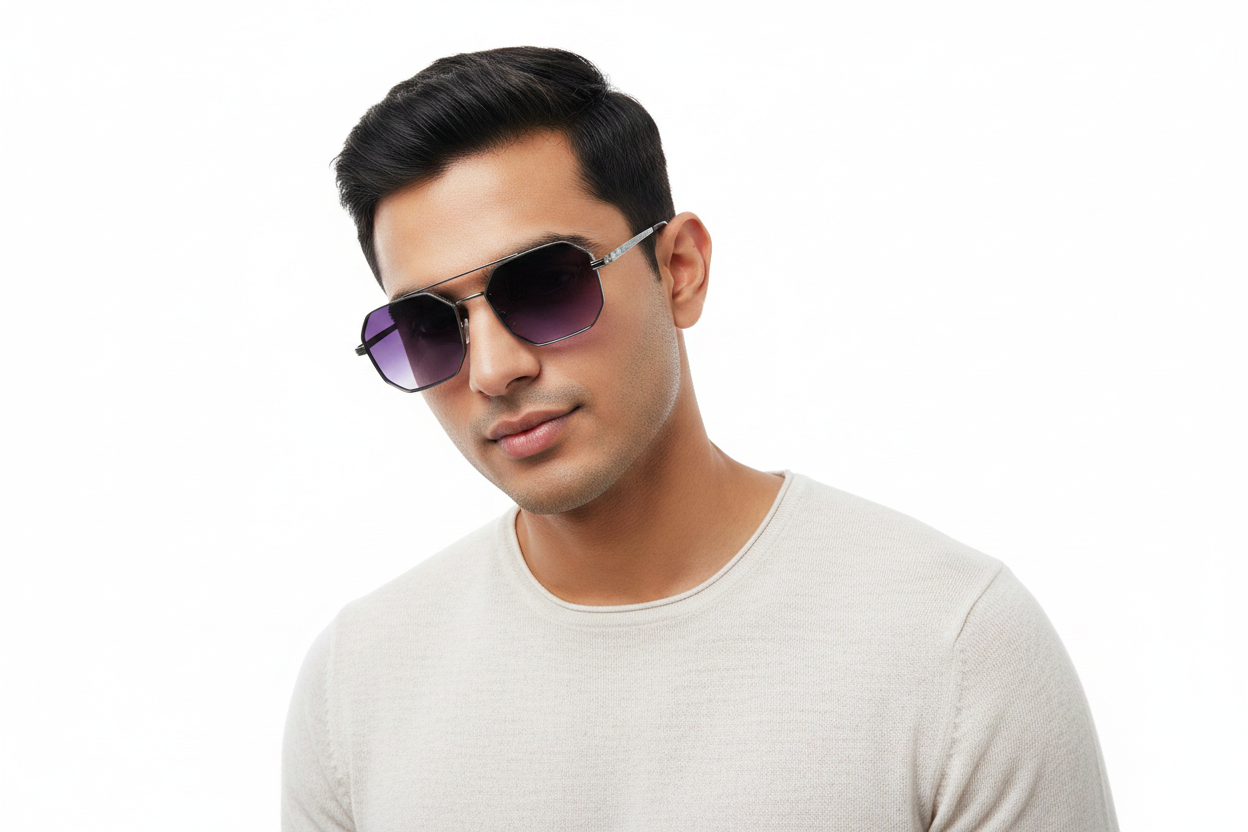 974b. Mens King metal sunglass UV400 Retina protected cooling glass