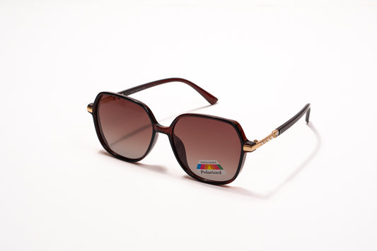 627. Hexagon polarized luxe brown Celebrity UV400 Retina protected cooling glass