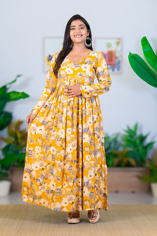 Hyrr Floral Print Alia yellow