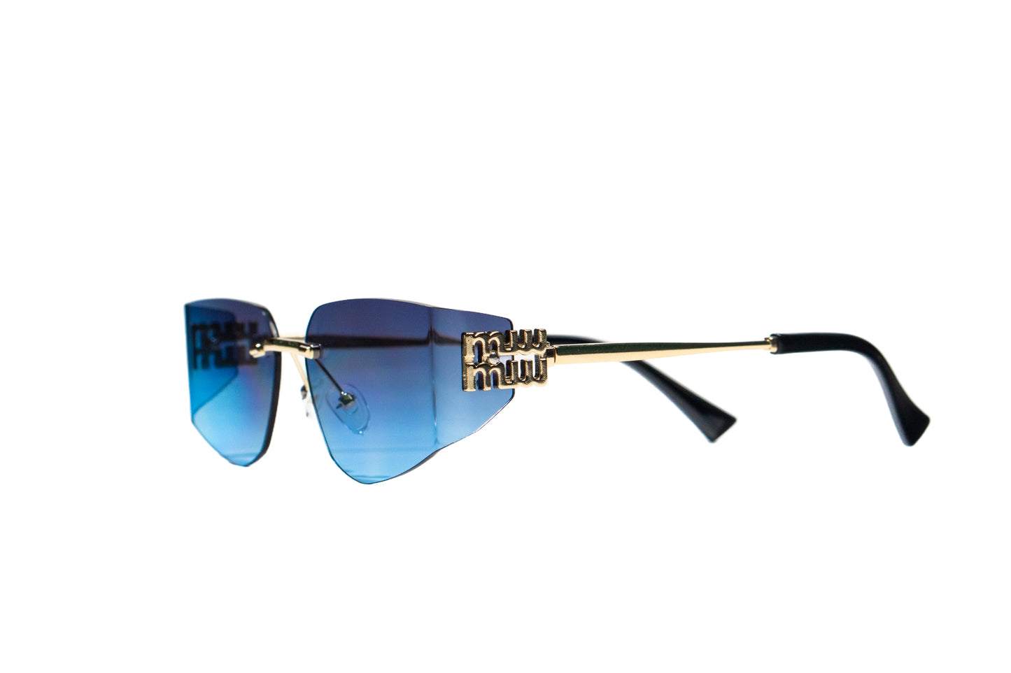 871. Unisex metal Rimless curve sunglass UV400 Retina protected cooling glass