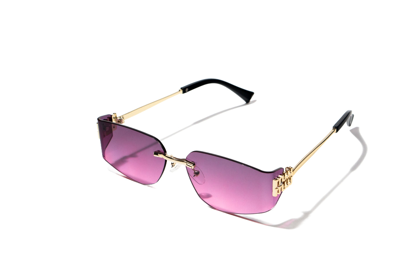 873. Unisex metal Rimless curve sunglass UV400 Retina protected cooling glass