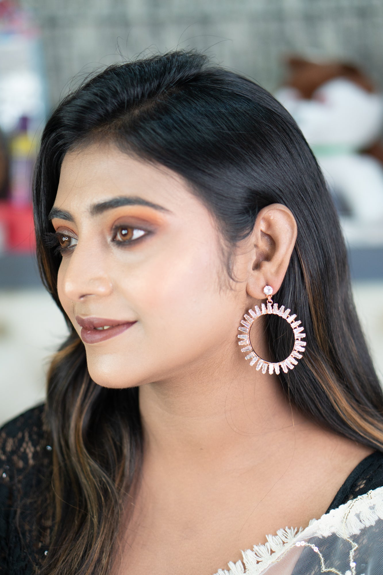 22. Rose gold AD stone Earrings