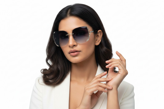 Q251. Premium rimless sunglass UV400 Retina protected cooling glass