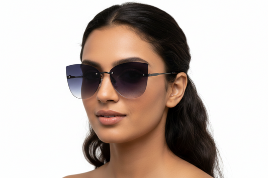 Q34A. Exclusive Rimless sunglass UV400 Retina protected cooling glass