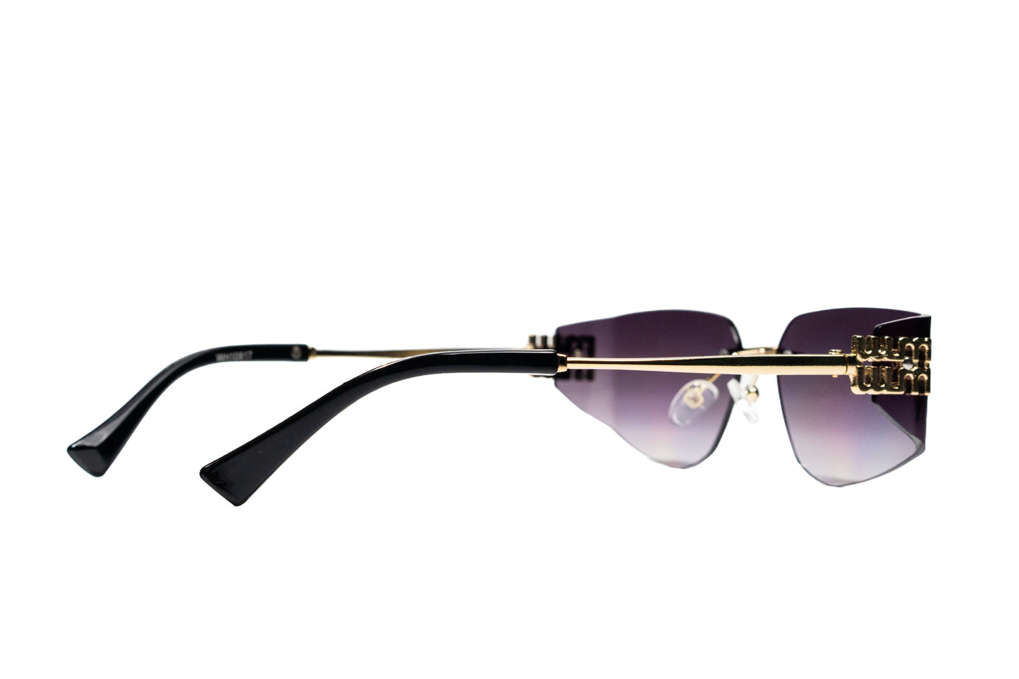 869. Unisex metal Rimless curve sunglass UV400 Retina protected cooling glass